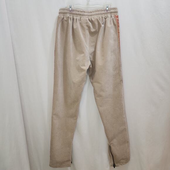 Pimperelli Unisex RARE Velvet BAGSZN Red Trim Elastic Waist Jogger Pants, Small - Picture 3 of 8